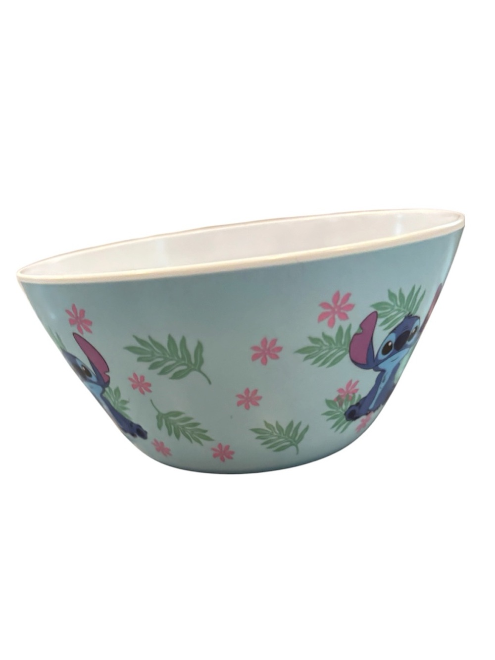 Disney Blue Stitch Floral Cereal Bowl NEW - Picture 2 of 4